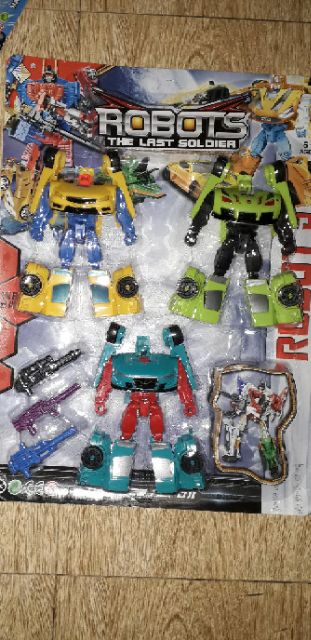Sét 3 mô hình Robots lắp ráp biến thành xe bằng nhựa rất đẹp
