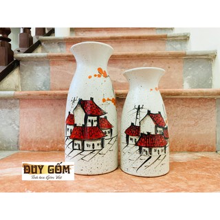 Bộ đôi lọ hoa Decor - Gốm sứ Bát Tràng
