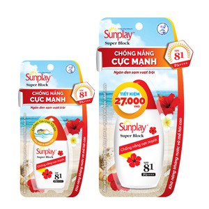 Sunplay Super Block SPF81, PA++++: Sữa chống nắng cực mạnh- 30GR