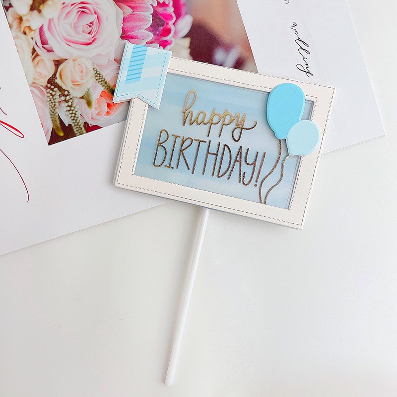 5 biển hiệu chữ nhật HPBD chùm bóng