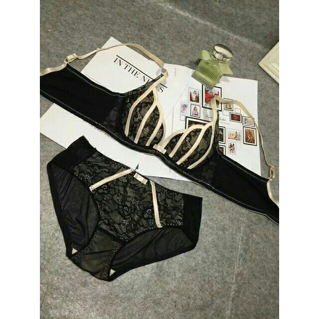 Bộ đồ lót pha ren dễ thương, có đệm nâng độn ngực với quần chip ren sexy - UDW035 | BigBuy360 - bigbuy360.vn