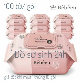 Khăn ướt Bebeen 100 tờ gói không mùi pink