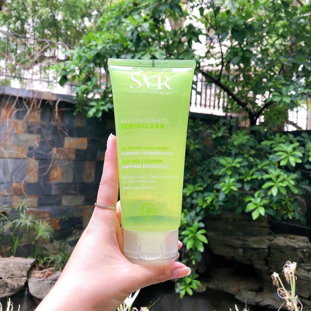 sữa rửa mặt không xà phòng làm sạch thanh tẩy da SVR Sebia Clear Gel Moussant