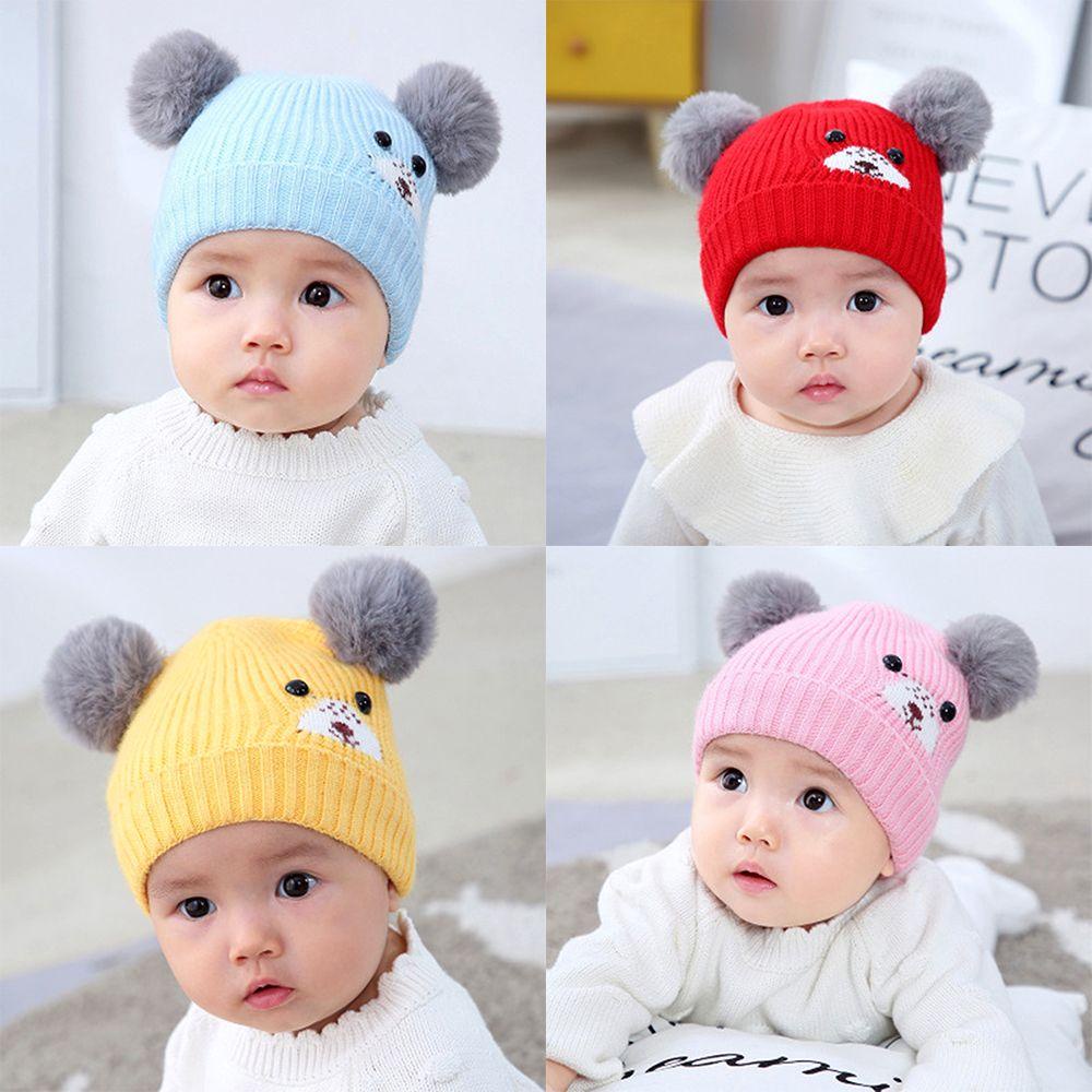 Mũ Beanie Dệt Kim Mềm Mại Thoải Mái Thời Trang Cho Bé