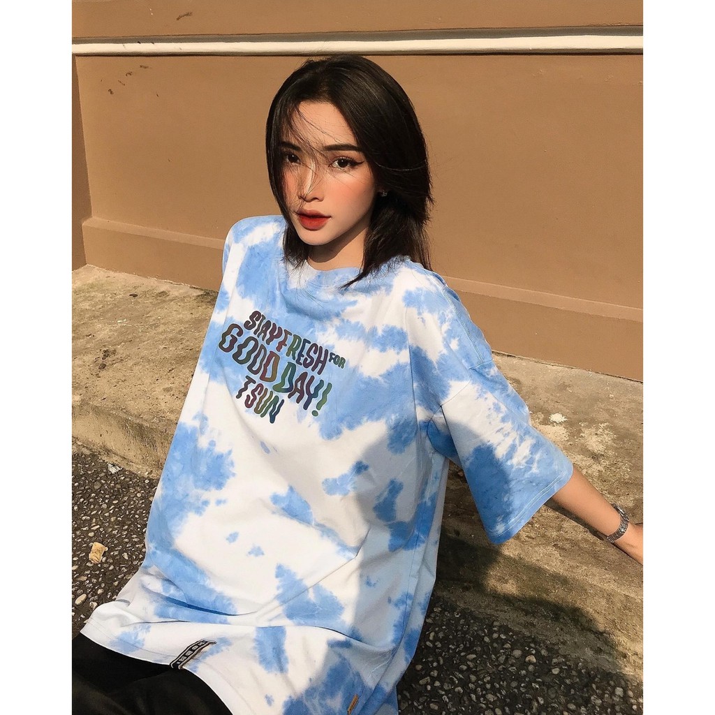 Áo Thun Tay Lỡ Phản Quang Hologram TSUN BLUE LAGOON TIEDYE Unisex