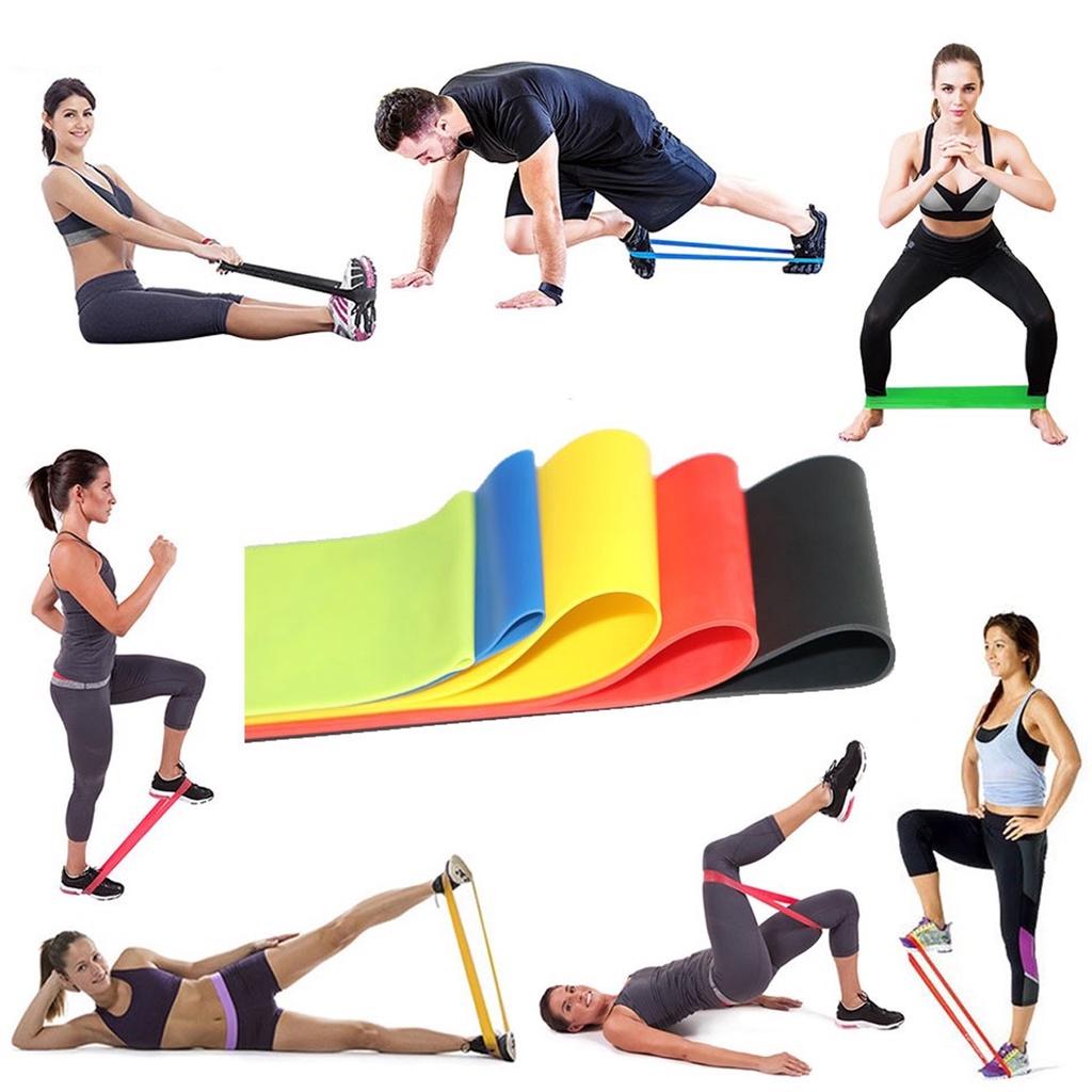 Bộ 5 Dây Đàn Hồi, Dây Kháng Lực Tập Gym Tập Thể Thao Tập Mông Cao Cấp Amalife