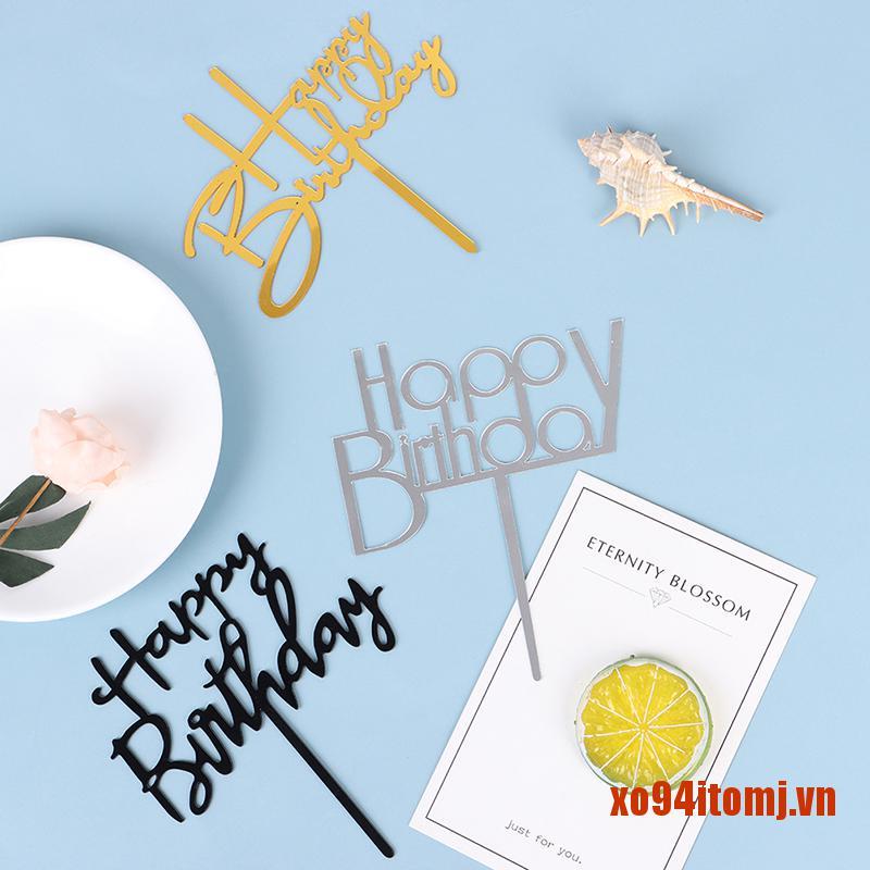 Set 5 Que Chữ Happy Birthday Gắn Trang Trí Bánh Đẹp Mắt