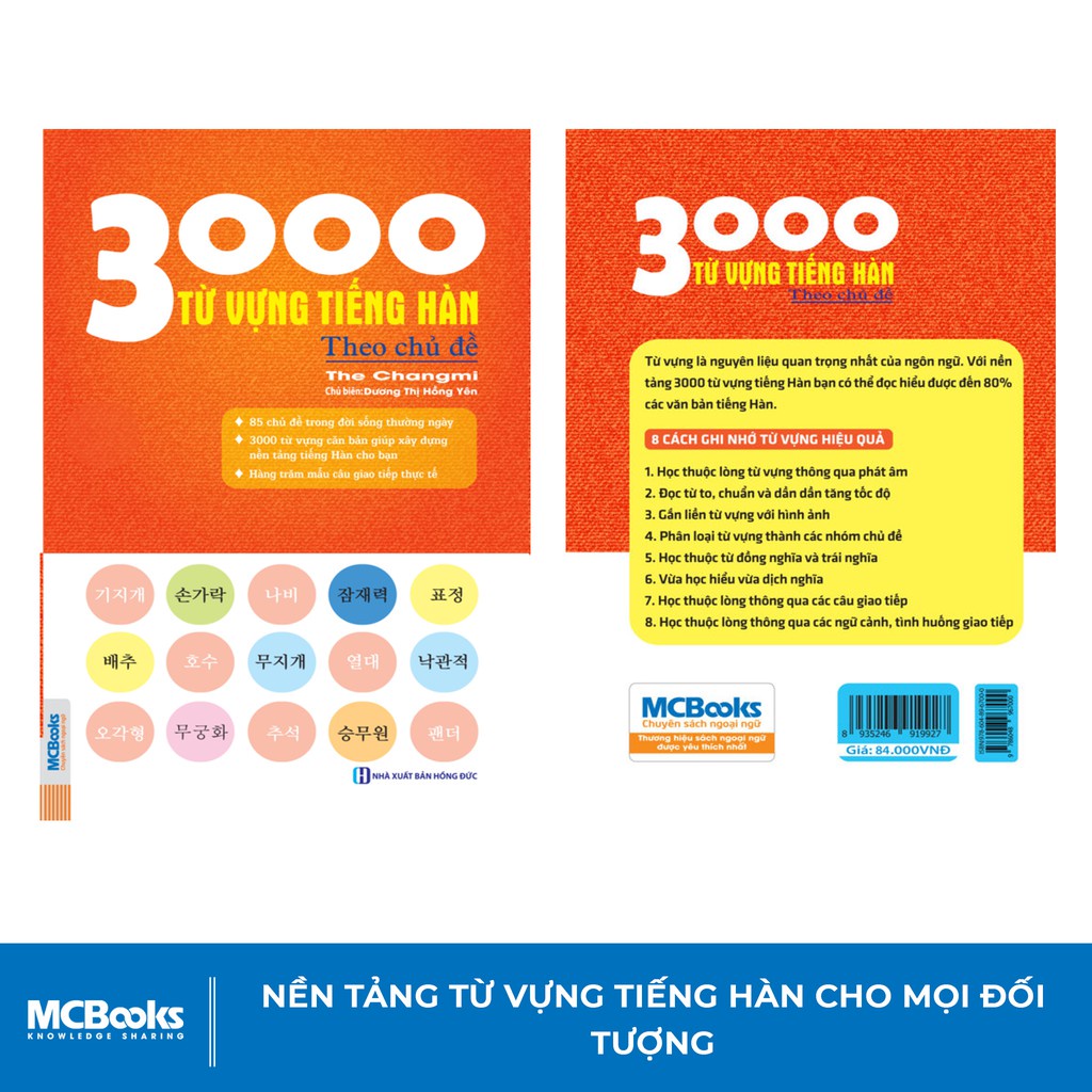 Sách - 3000 Từ vựng tiếng hàn theo chủ đề - Làm chủ từ vựng tiếng Hàn sau 3 tháng - Bizbooks Tặng Sổ Tay và Bookmark