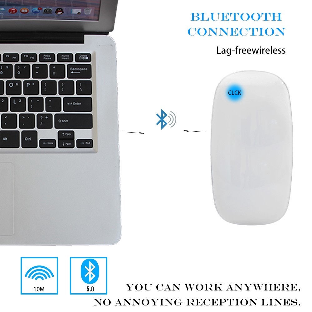 Chuột Không Dây Bluetooth 5.0 Siêu Mỏng Cho Macbook / Pc