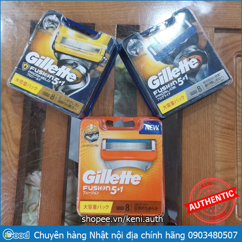 Hộp 8 lưỡi dao cạo râu Gillette Fusion 5+1 Nhật Bản