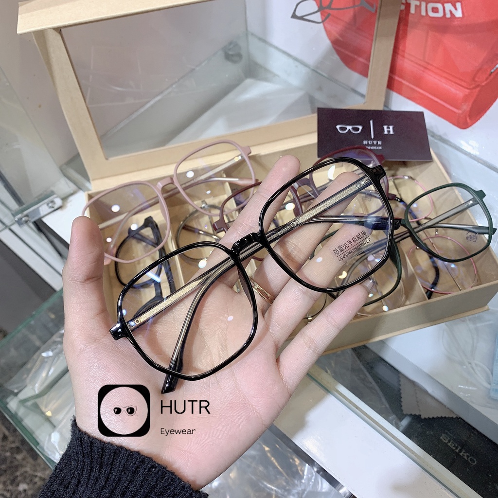 Gọng kính thời trang, mắt giả cận ngố học sinh nam nữ HT16 có thể thay tròng cận