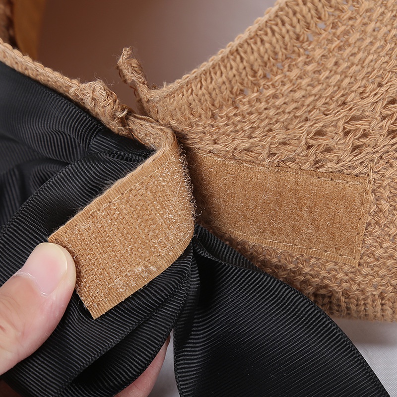 Mũ Cói Tai Bèo Đi Biển Vành Rộng Thắt Nơ Siêu Xinh