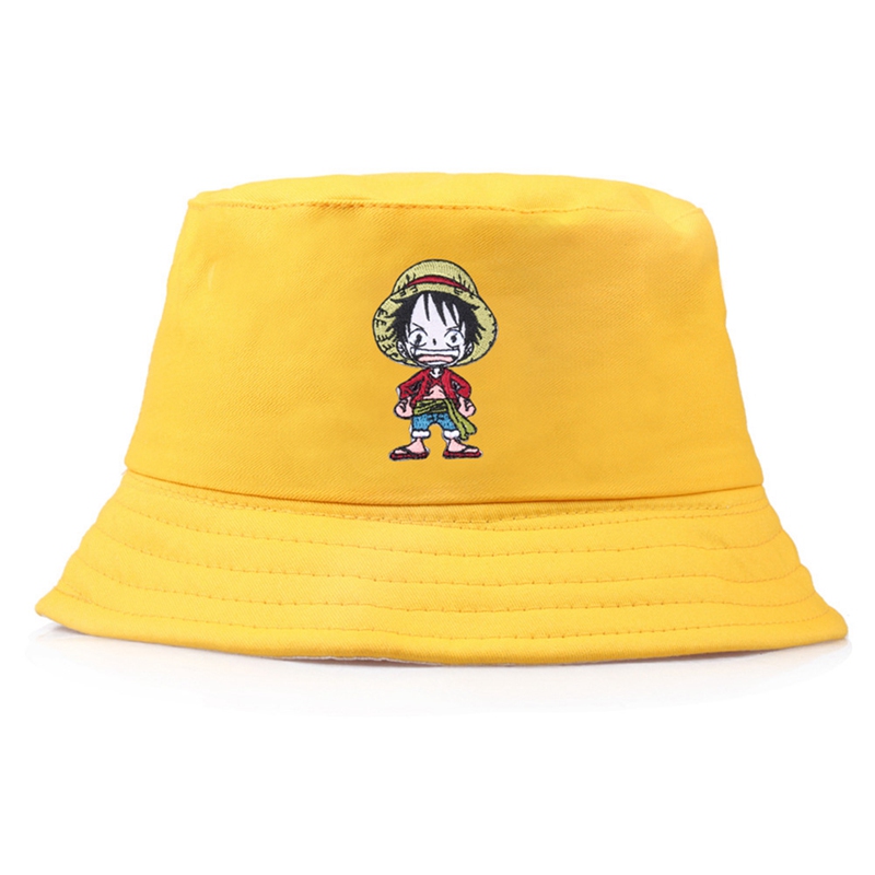 Nón Tai Bèo Thêu Họa Tiết Hoạt Hình One Piece Luffy