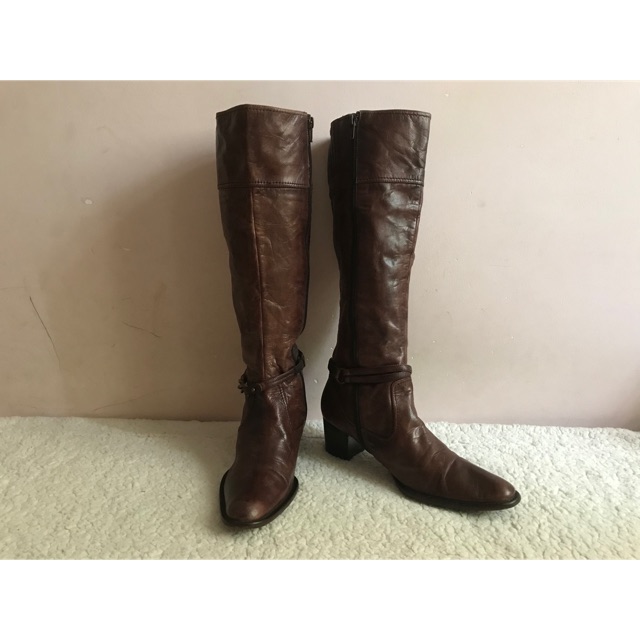 Boot cổ cao da thật sz38 2hand của nhật