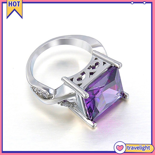 Nhẫn Đính Đá Vuông K1 Thời Trang Cho Nữ