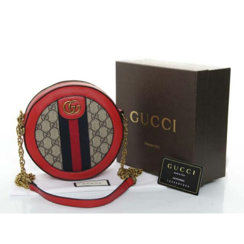 Giảm Giá!! Túi Đeo Chéo Gucci Ophidia GG Dáng Tròn 16889 Thời Trang Cao Cấp
