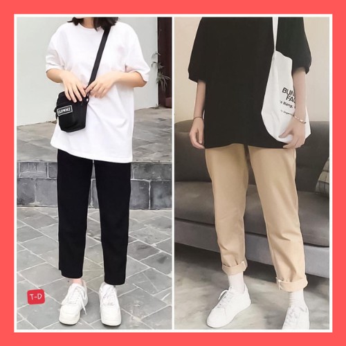 Quần kaki trơn,Quần Baggy Nam Nữ KAKI Ống Suông Unisex co giãn trẻ trung năng động