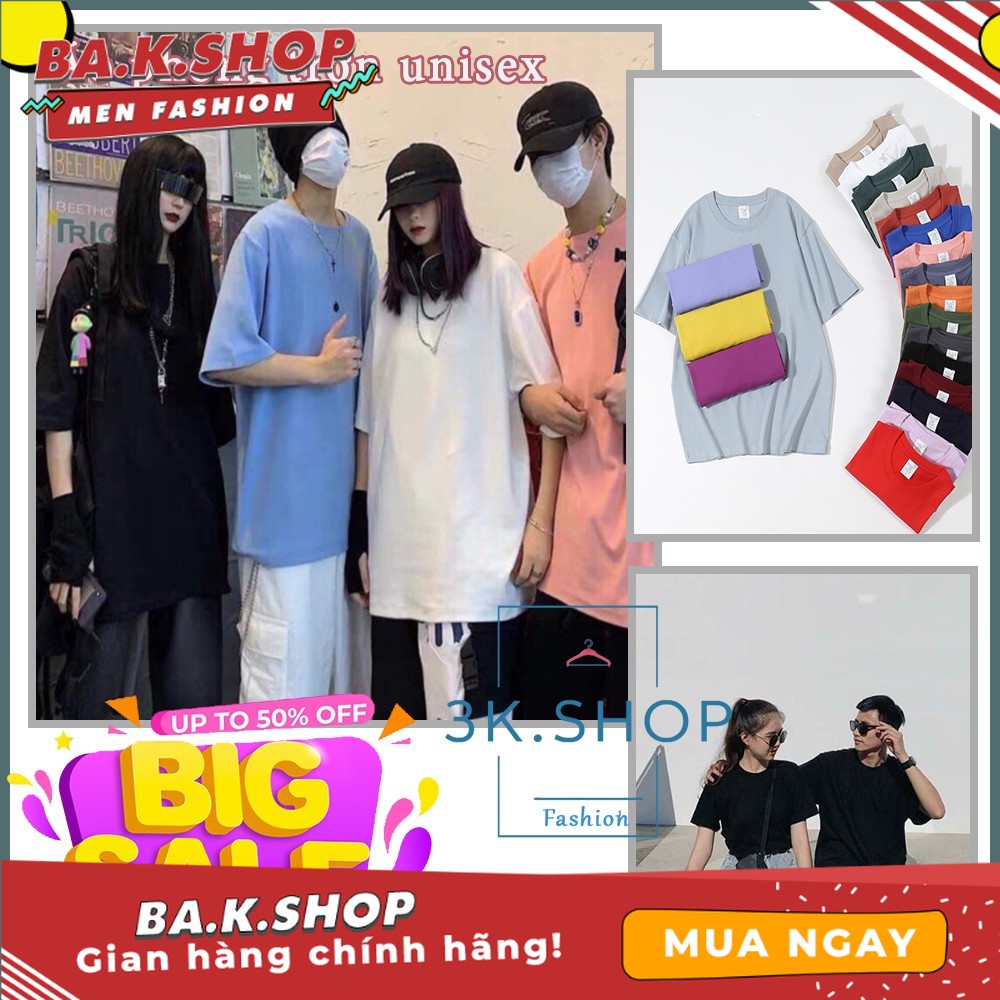 Áo phông trơn❤️SALE❤️Áo thun tay lỡ form rộng unisex cao cấp chất liệu mềm mịn cho cả nam và nữ nhiều màu