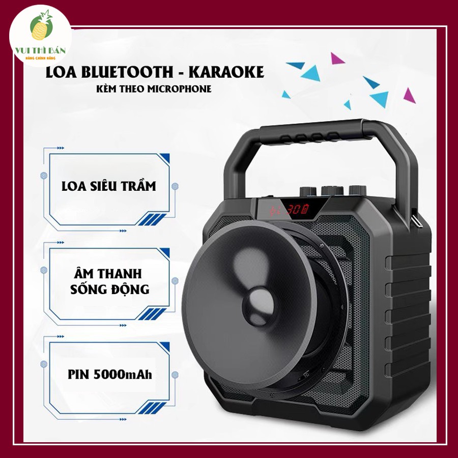 [MẪU MỚI] Loa Bluetooth W-King K1S VIMU - Loa karaoke không dây, công suất 40W - Bass siêu to !