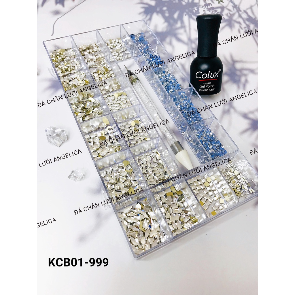 Khay Đá Nail Chân Bằng Chân Lưới Kèm Phụ Kiện Làm Móng ANGELICA KCB KCBDK