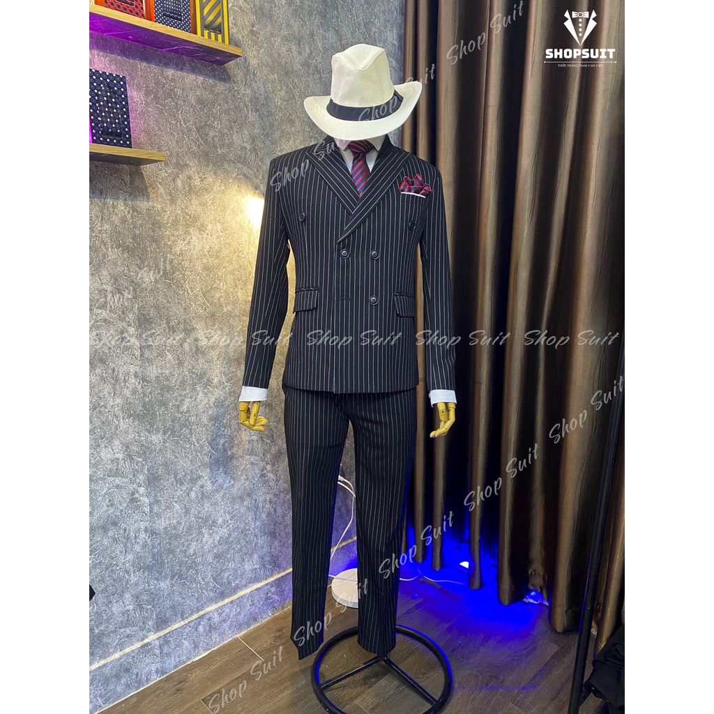 Vest nam cao cấp sọc kẻ phong các Hàn Quốc,Blazer Nam 2 màu Đen/Xám