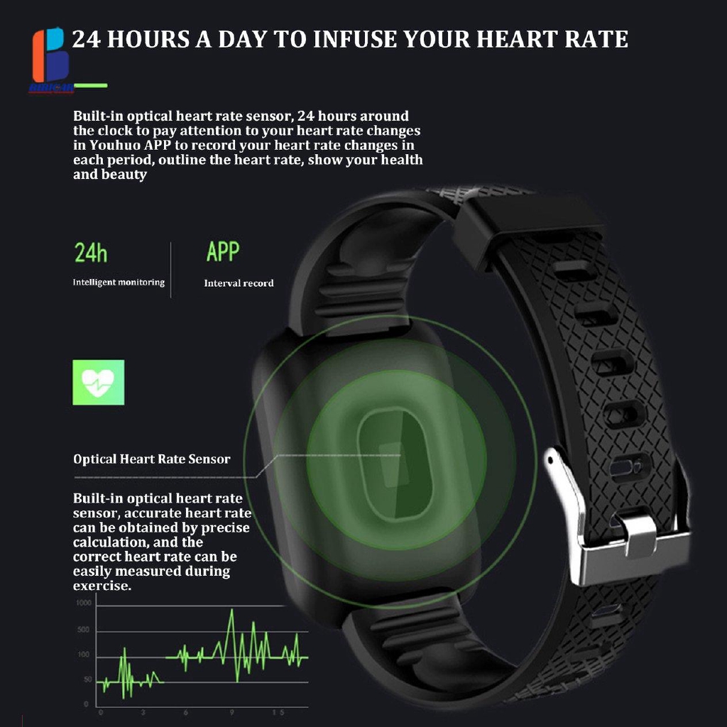 ♡88♡116Plus Color Screen Smart Bracelet D13 Real-Time Heart Rate 1.3 Inch Bracelet