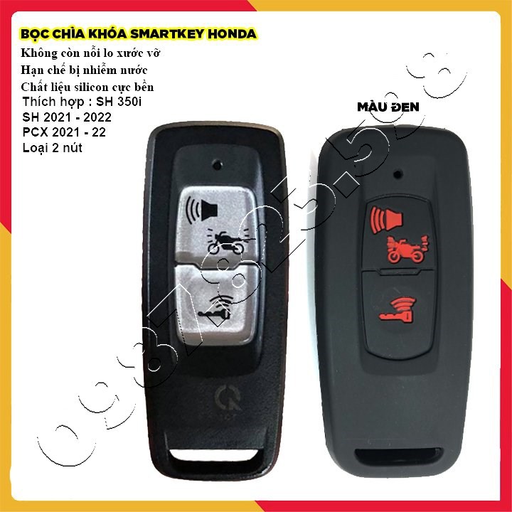 ( COMBO 2 Món SH350i ) Bọc Chìa Khóa Silicon Smartkey SH 350 và Móc Chìa Khóa Spirit beast Chính Hãng