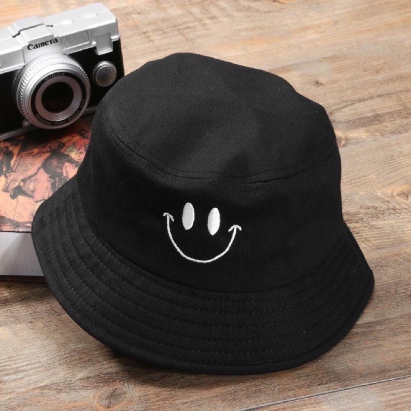 Nón bucket nam nữ, nón vành unisex in hình mặt cười dễ thương cho bé từ  4-10 tuổi( vòng đầu 50-52 cm)