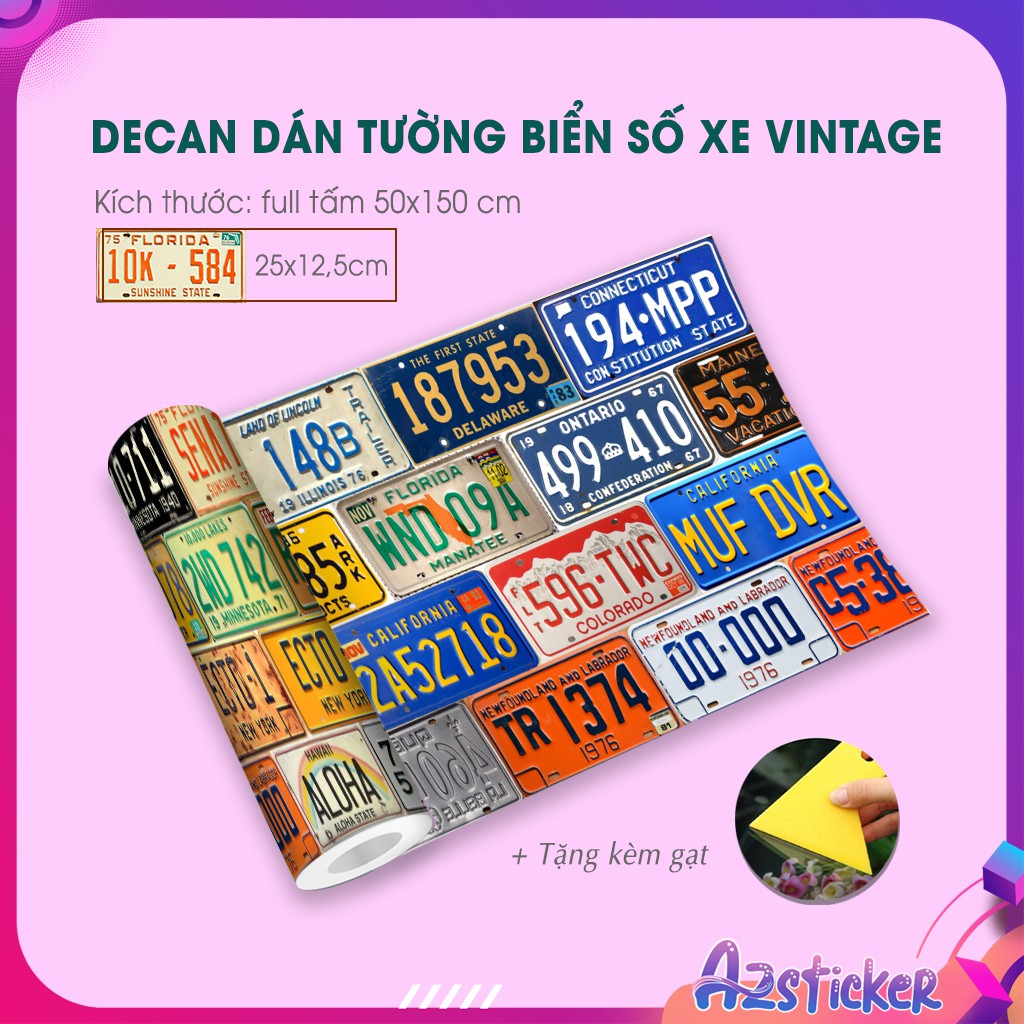 [Mua 5 Tặng 1] Decal Dán Tường Siêu Bền Chống Bay Màu Trang Trí Phòng Ngủ , Quán Baber , Cafe