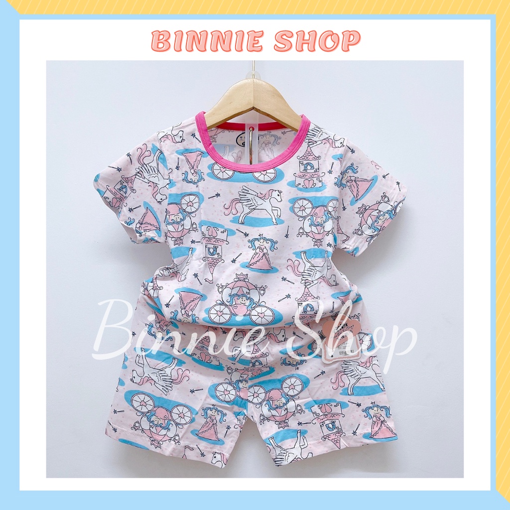 Đồ bộ bé gái 14-23kg (3-6 tuổi) chất thun cotton lạnh Bộ mặc nhà dễ thương cho bé - BINNIE SHOP