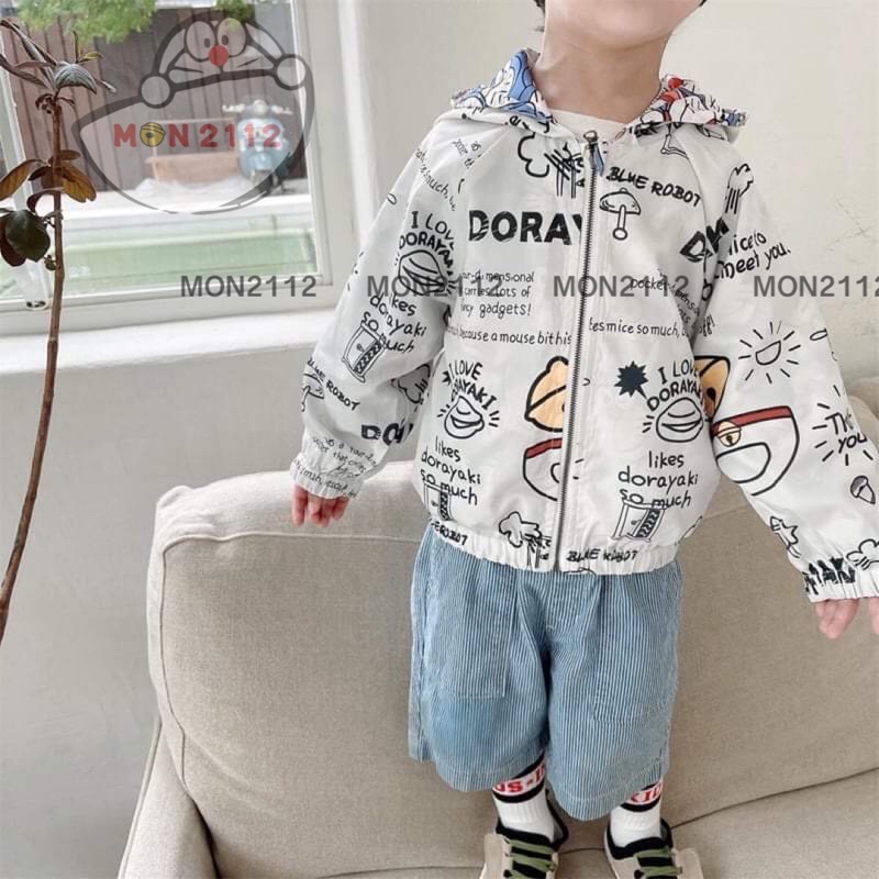 Áo khoác kaki 2 mặt trẻ em Doraemon Doremon size 7->23kg