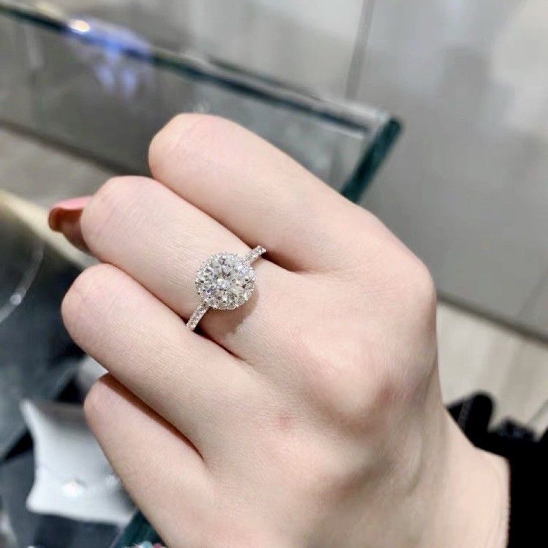 Chiếc Nhẫn Bạc Nữ DIAMOND Sang Trọng Nhẫn Xoàn Kim Cương Bạch Kim Sáng Bóng Mẫu ITALY Nhẫn Đính Hôn