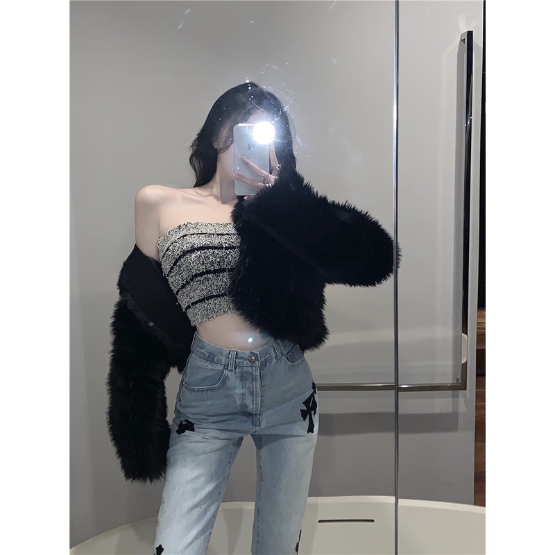 Cocory vn Áo Ống Dệt Kim Không Tay Phong Cách Hàn Quốc Quyến Rũ Dành Cho Nữ