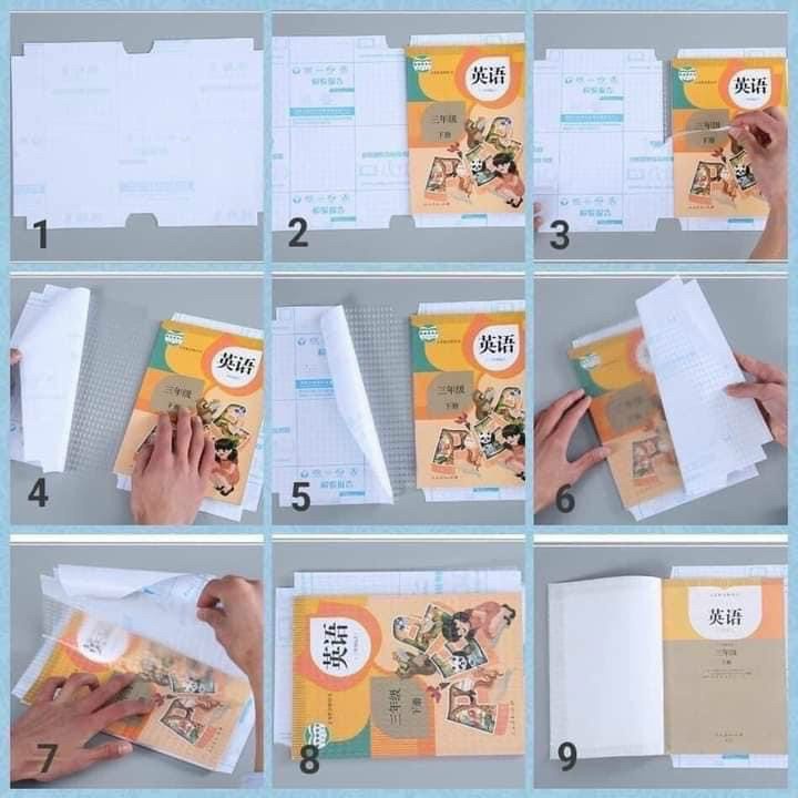 Set 10 chiếc Bọc vở decal trong suốt, Bọc SGK siêu bền tặng kèm 10 nhãn vở  - size 28; size 30*43cm