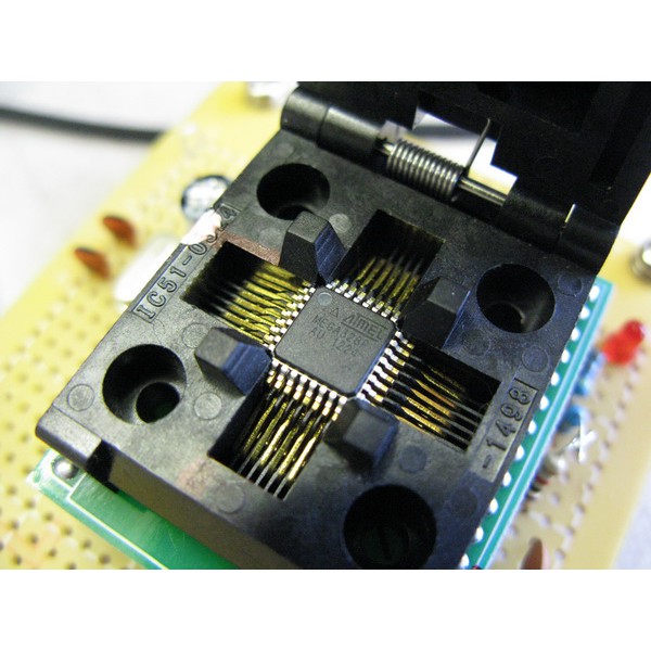 TQFP32 Arduino Socke Đế kẹp nạp chương trình arduino Atmega328 SMT Test Socket - TQFP-LQFP-QFP32 to DIP28 Socket