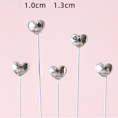 Set 5 que cắm tim sắt bạc