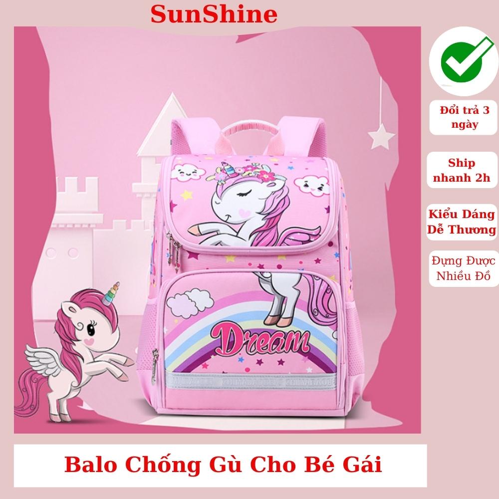 Balo trai gái  [CHỐNG GÙ]cao cấp chống nước siêu nhẹ, bền, rộng rãi học sinh tiểu học cặp sách đi học cho bé