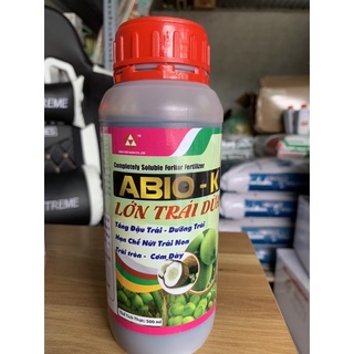 Phân bón lá chuyên dừa abio-k lớn trái dừa, chai 500ml
