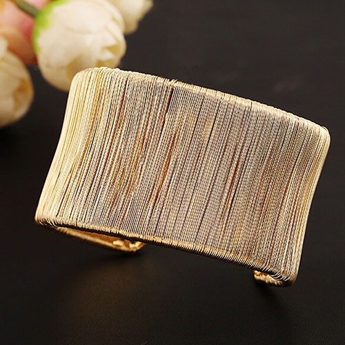 Vòng tay bằng sợi kim loại màu vàng/bạc cho nữ