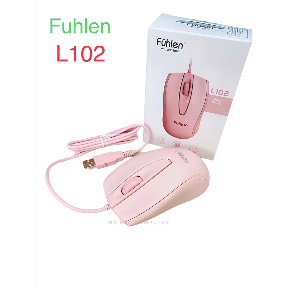 Chuột Gaming Fuhlen L102 Pink - Chuột Máy Tính Có Dây Màu Hồng BH 24 Tháng Chính Hãng