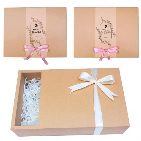 Hộp đựng quà LuvGift kèm túi, Hộp quà Kraft có rơm lót tặng sinh nhật, bạn trai, bạn gái, thầy cô | BigBuy360 - bigbuy360.vn
