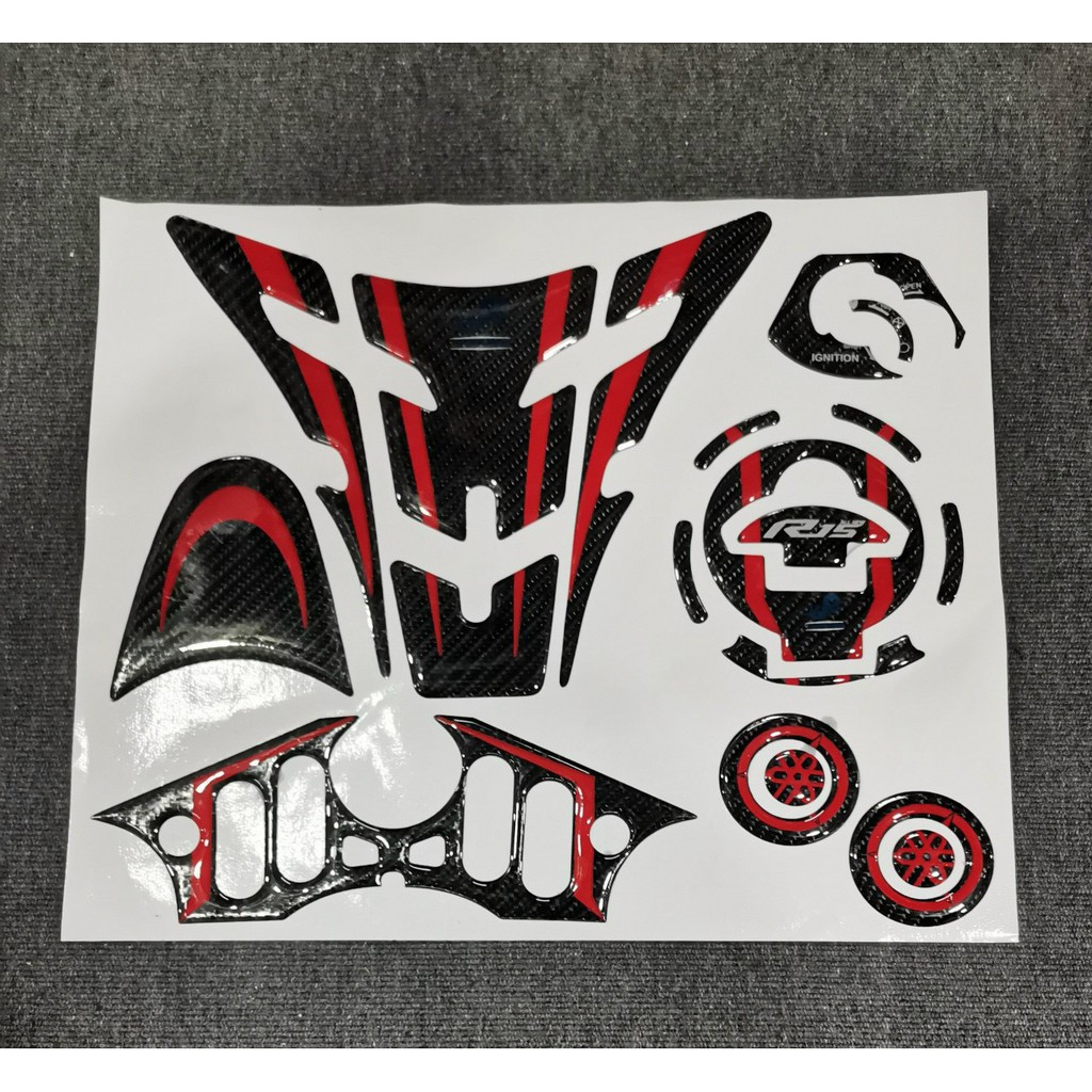 Tem dán thùng xăng xe R 15 màu đỏ