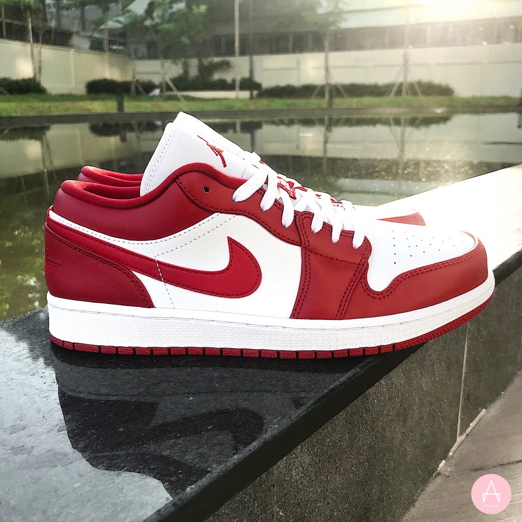 [Hot Trend] Giày thể thao Sneaker nam nữ Jordan 1 Low trắng đỏ cực hot, JD 1 Cổ Thấp Full BOX+BILL [Tặng kèm BOX Bảo vệ]