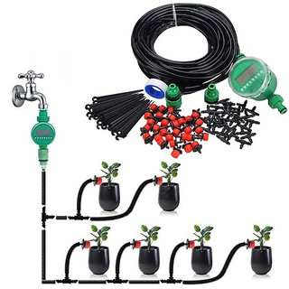 Combo bộ tưới cây tự động gồm 20 đầu tưới nhỏ giọt, 20m dây dẫn nước, 01 đồng hộ đặt thời gian tưới tự động và phụ kiện