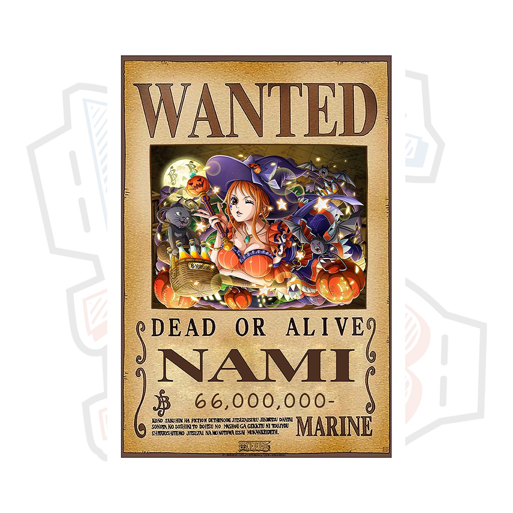 Poster truy nã Nami ver 3 (Halloween) - One Piece