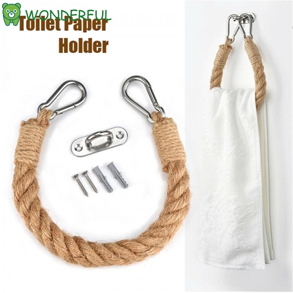 Giá Đỡ Cuộn Khăn Giấy Bằng Dây Thừng Phong Cách Bohemian Đơn Giản Tiện Dụng Cho Nhà Tắm / Khách Sạn