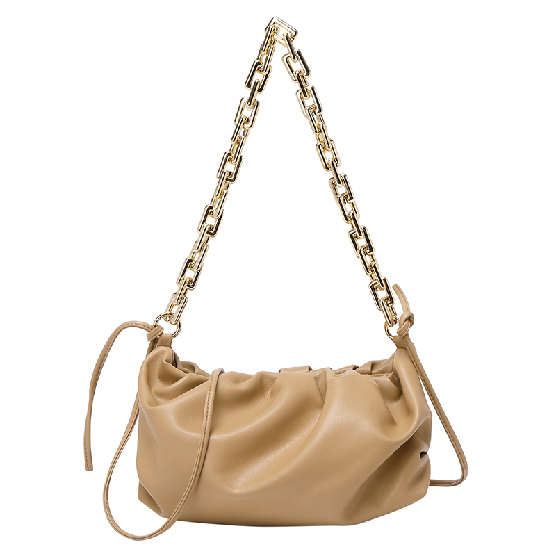 Túi Đeo Vai Hình Đám Mây Xếp Ly Màu Trơn Phong Cách Hàn Quốc Thời Trang IELGY