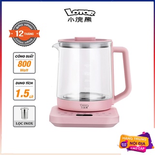 Ấm đun siêu tốc bình thủy tinh 1.5 lít Lotor H16 - 18 chức năng pha trà cafe, hâm sữa, nấu chè, chưng yến - BH 12 tháng