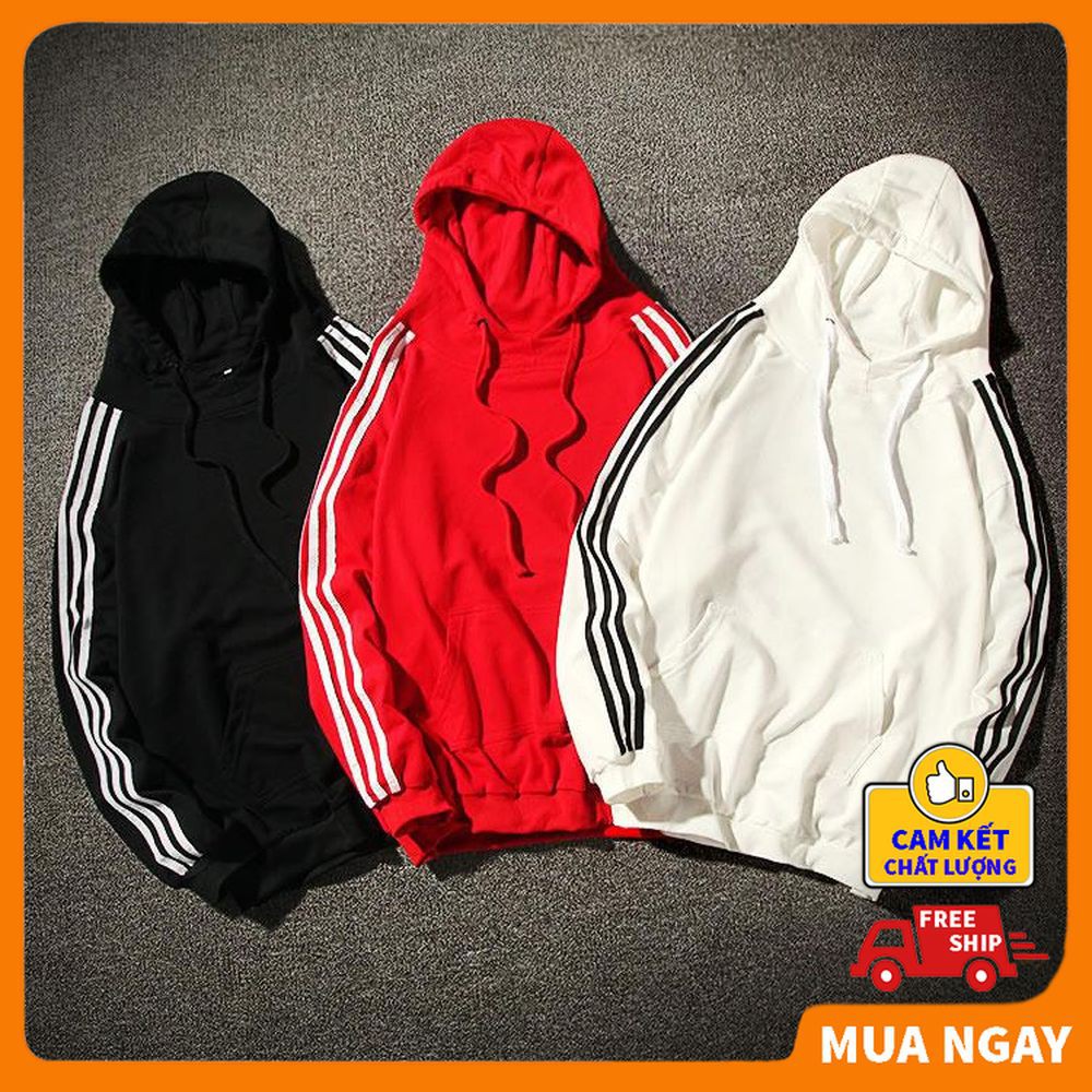 Áo Hoodie Nam Nữ Phối Xọc Cánh Tay Chất Nỉ Bông Dày