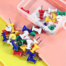 Ghim mũ nhựa nhiều màu, gắn bảng ghim, gắn giấy ghi chú